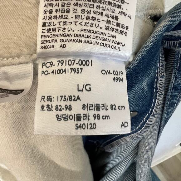 Levi's Men's Denim Overalls L Carpenter Blue Straight Leg Relaxed Fit Utility - Picture 8 of 9